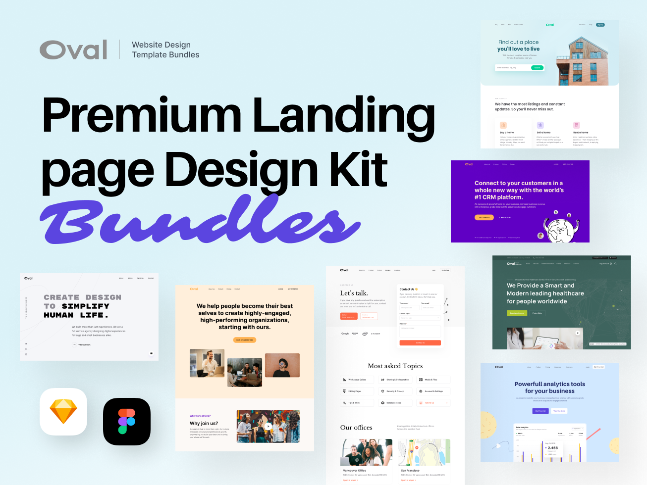 Oval Landing Page UI Kit Bundles (60% OFF)